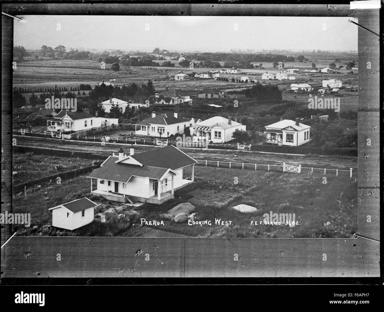 Paeroa, looking West, ca 1918 Photograph taken by Fred Stock Photo