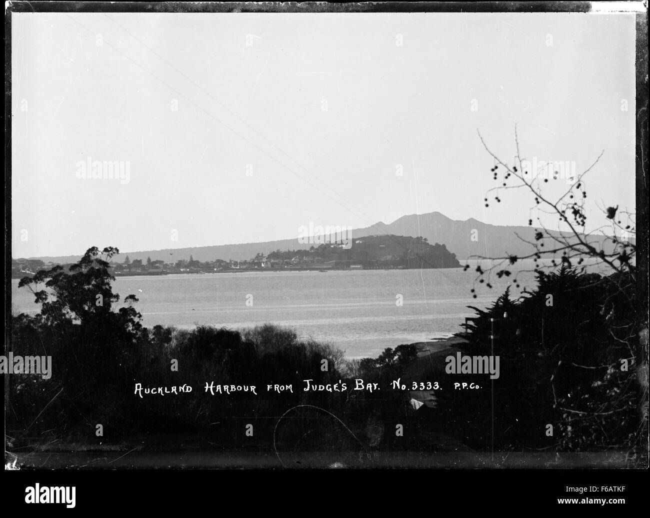 View of North Head and Rangitoto Island from Judges Bay Stock Photo Alamy