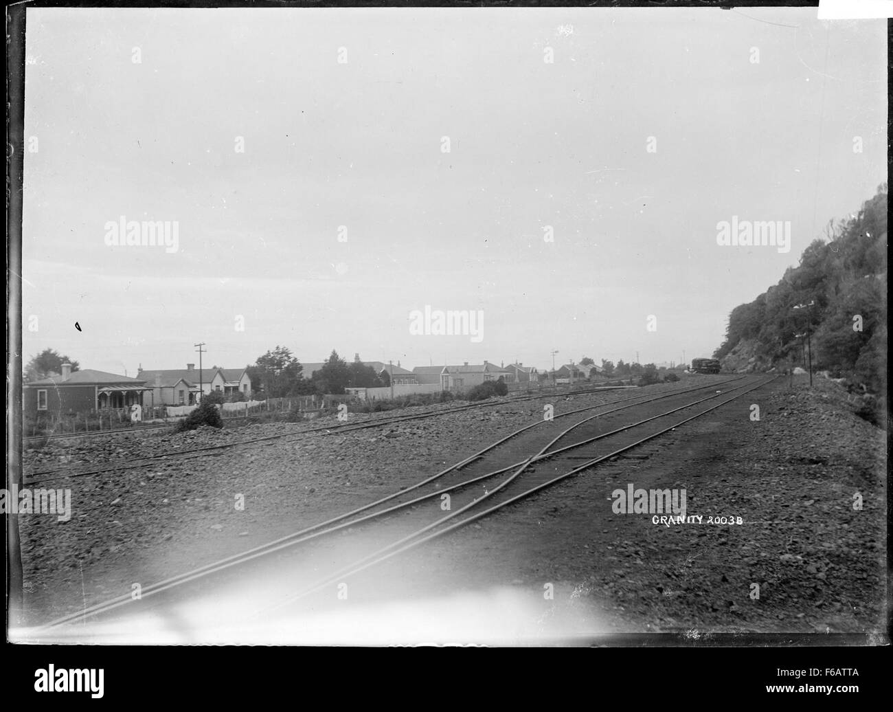 View of the railway sidings at Granity Stock Photo