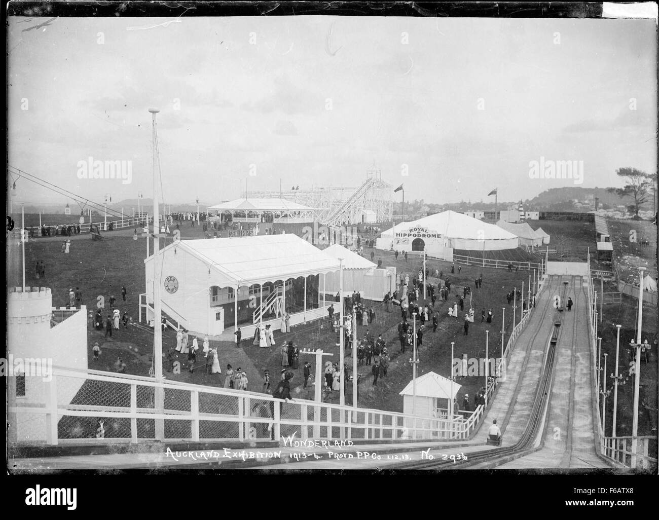 View of Wonderland showing the Royal Hippodrome and Roller Coaster ...