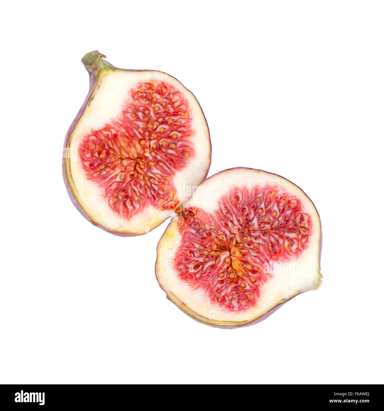Figs Fruit cut halves Stock Photo