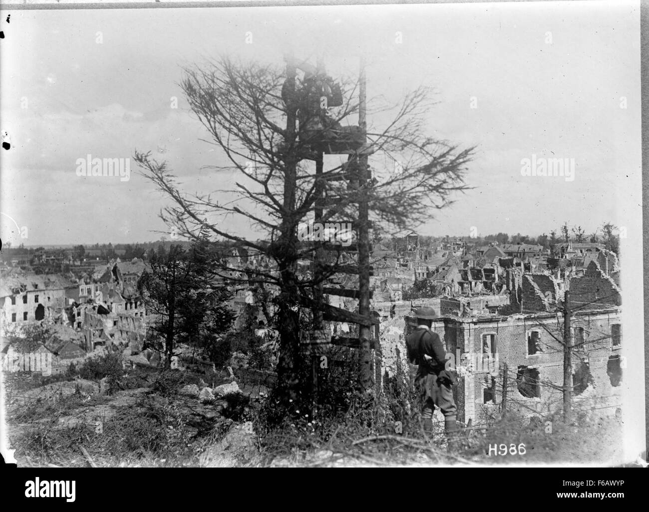 A German Artillery observation post in Bapaume, World War I Stock Photo