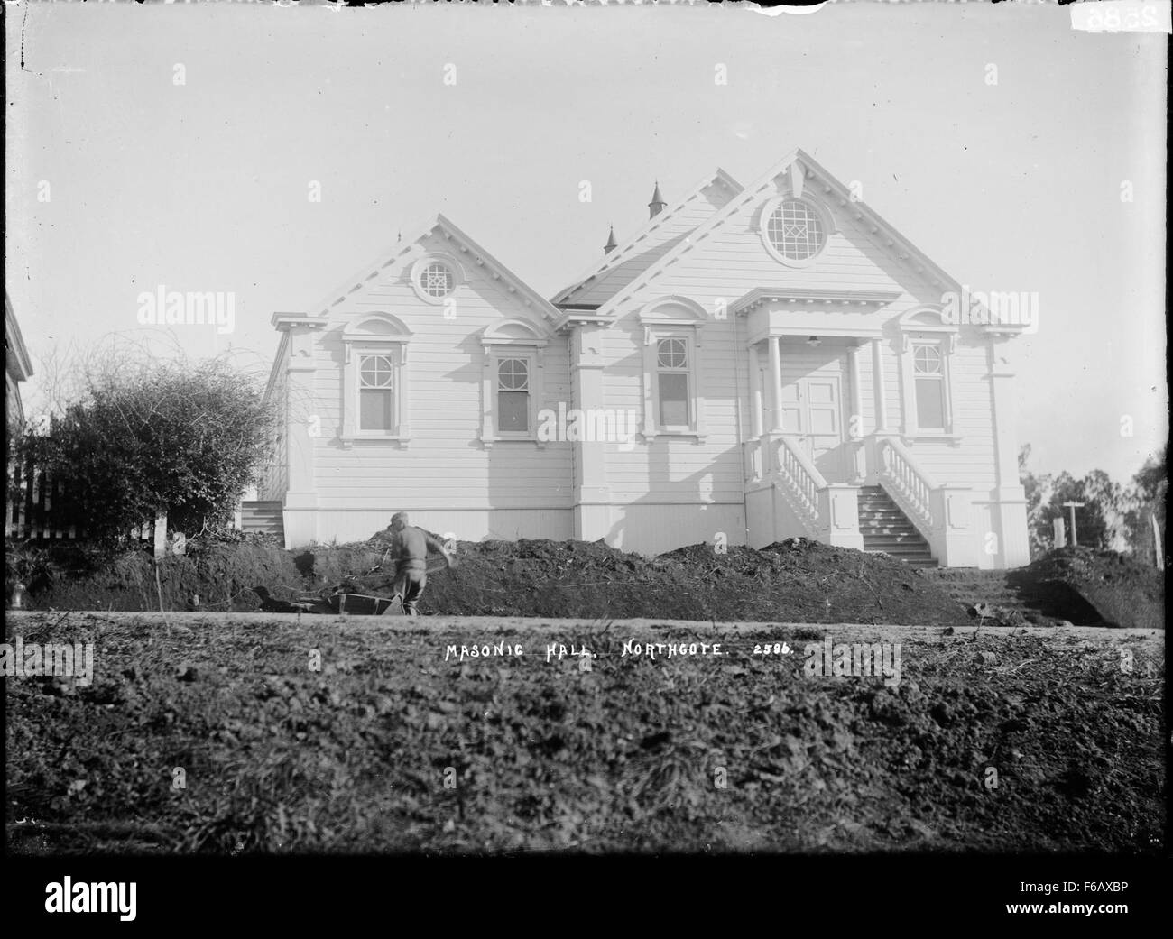 Front view of the Masonic Hall, Northcote, Auckland Stock Photo - Alamy