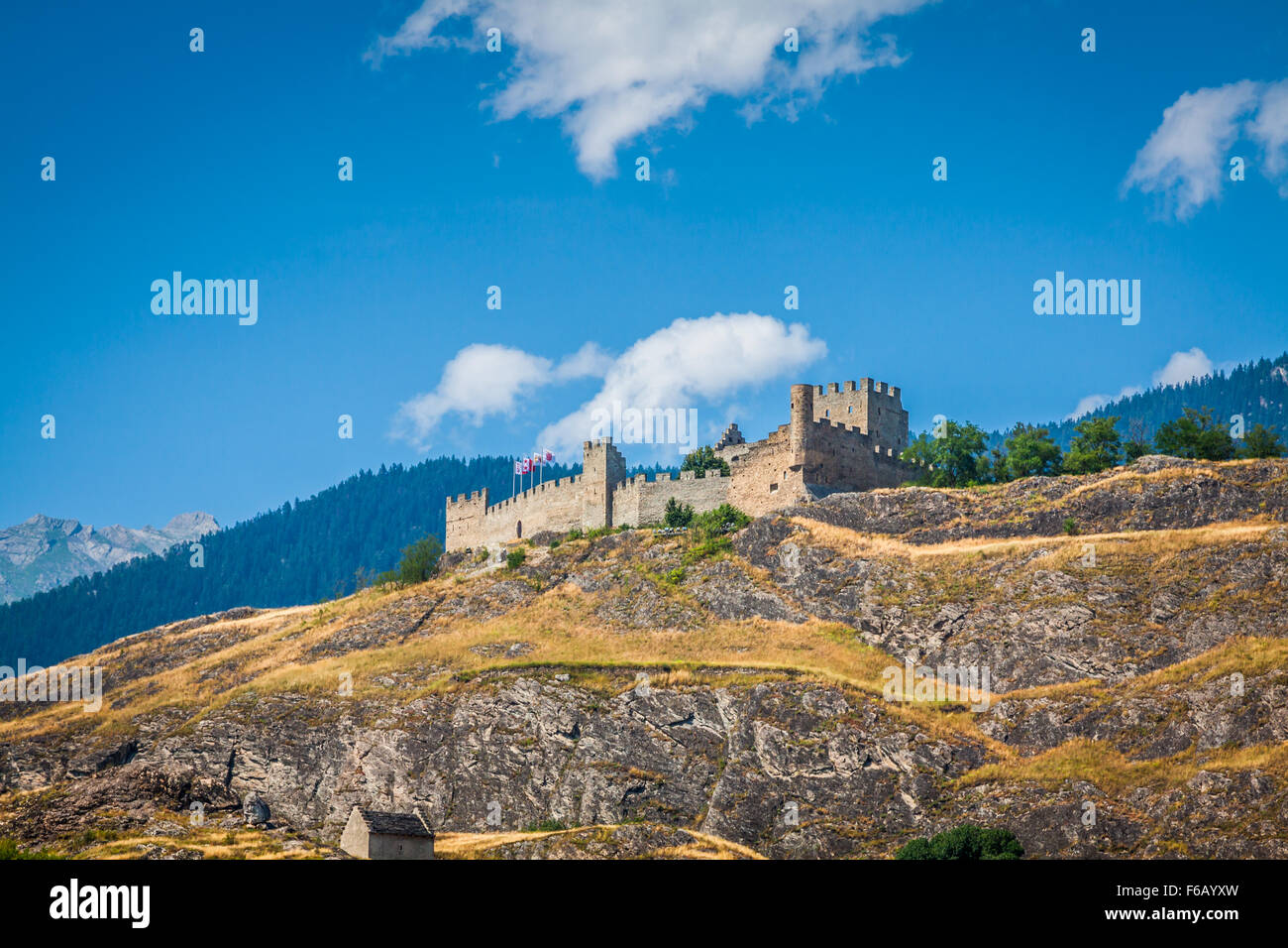 Valere Basilica and Tourbillon Castle, Sion, Switzerland Stock Photo