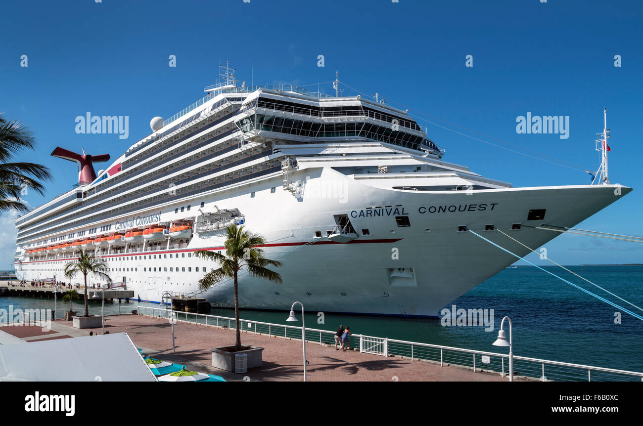 Carnival Conquest Cruise Liner berthed at Key West USA Stock Photo