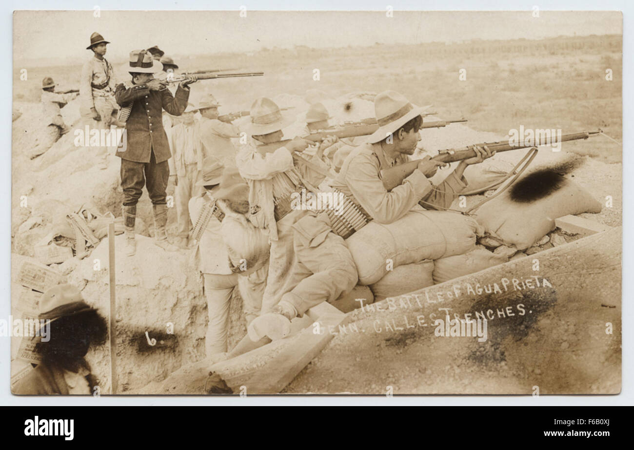 The Battle of Agua Prieta, Gen. Calles Trenches. Stock Photo