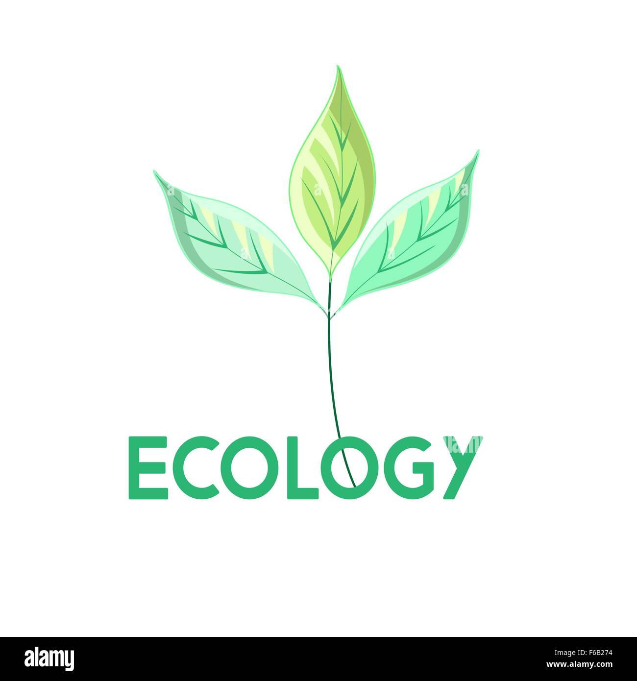 Beautiful vector illustration of ecology green sign on the background ...