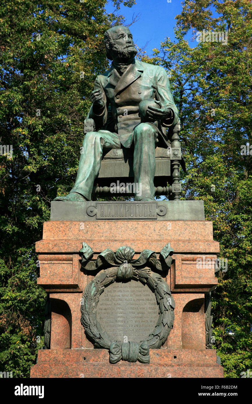 Statue of the prominent Russian scientist, medical doctor and pedagogue Nikolay Pirogov (1810-1881) in Moscow, Russia Stock Photo