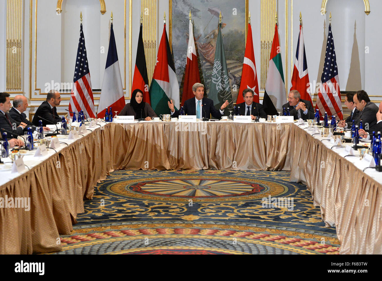 Secretary Kerry Hosts a Meeting on Syria in New York City Stock Photo