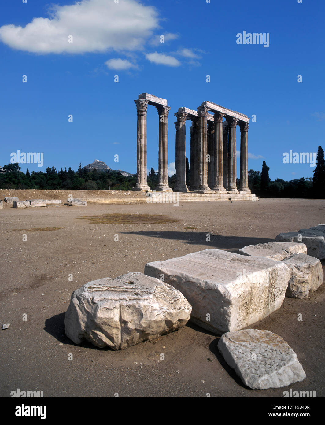 Greece, Athens, Temple of Zeus Stock Photo