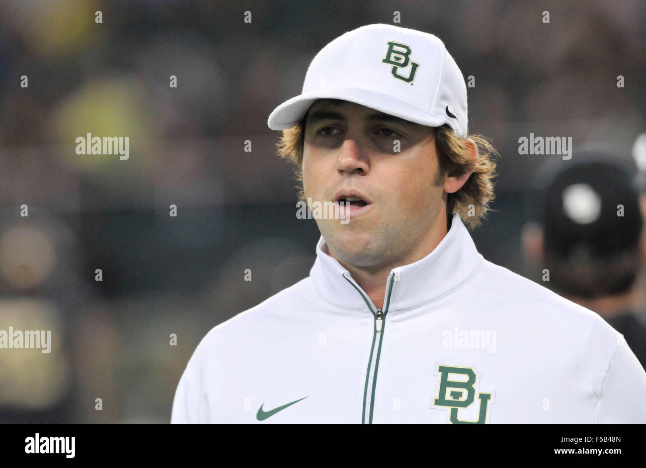 Waco, TX, USA. 14th Nov, 2015. Baylor offensive coordinator Kendal