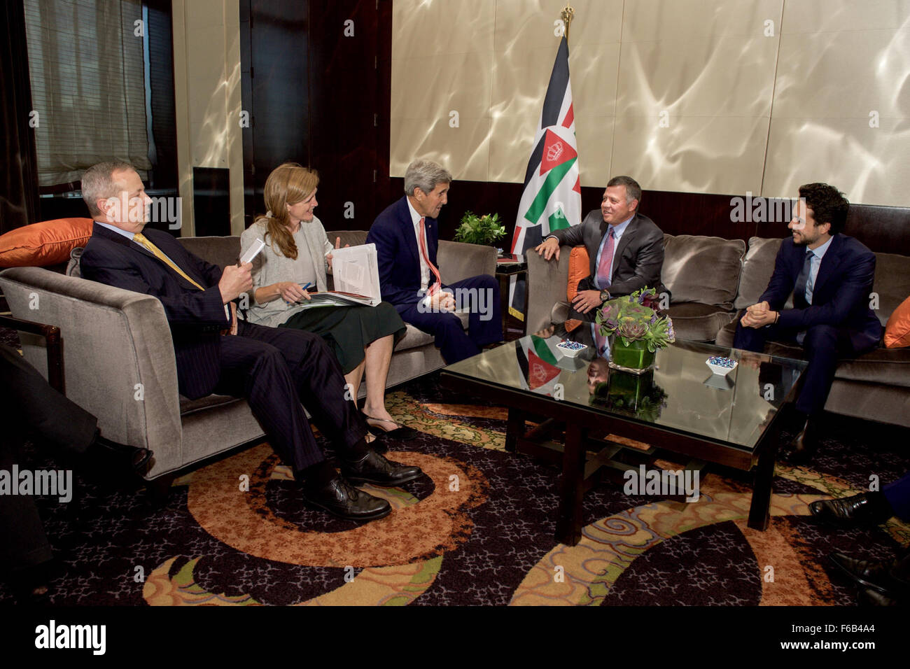 Secretary Kerry Meets With King Abdullah II of Jordan in New York City Stock Photo