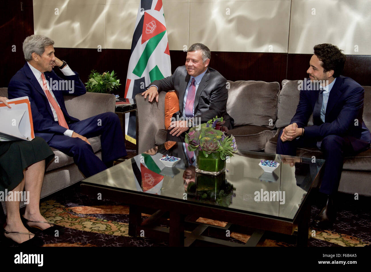 Secretary Kerry Meets With King Abdullah II of Jordan in New York City Stock Photo