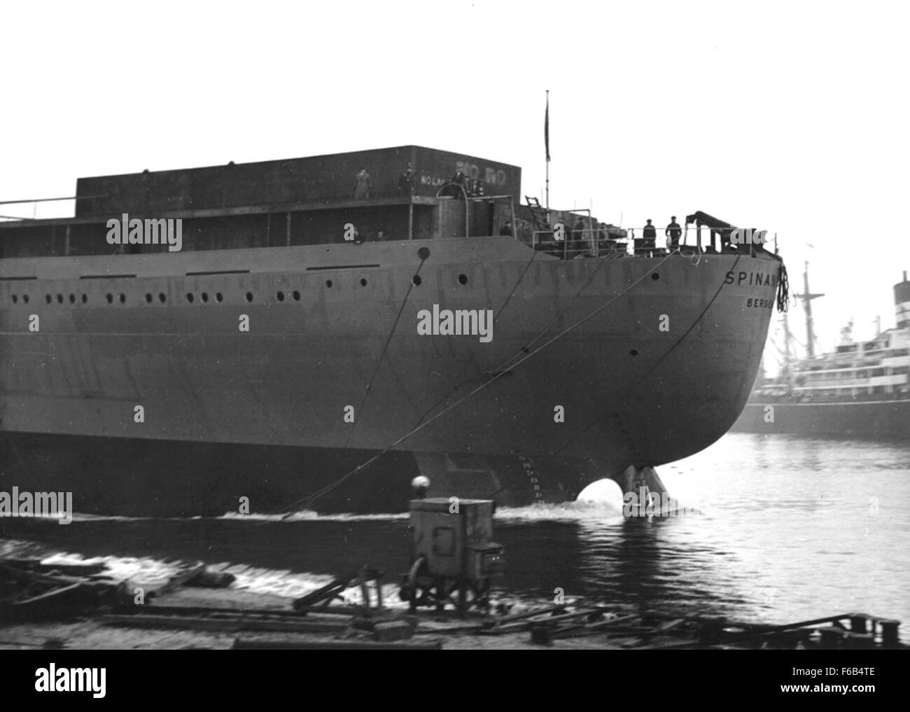 Vintage tanker ship Black and White Stock Photos & Images - Alamy