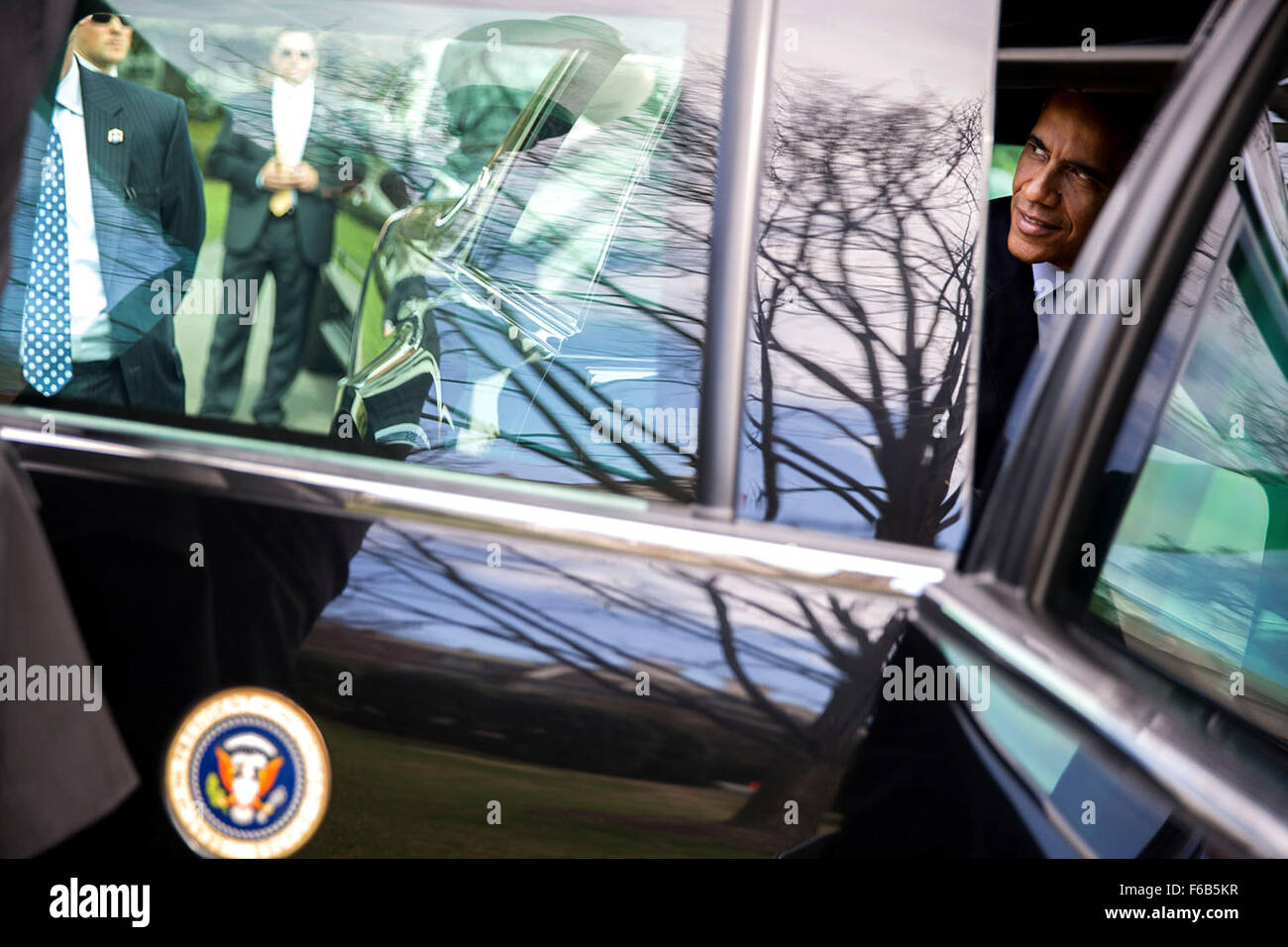 President Barack Obama talks with Chief of Staff Denis McDonough prior ...