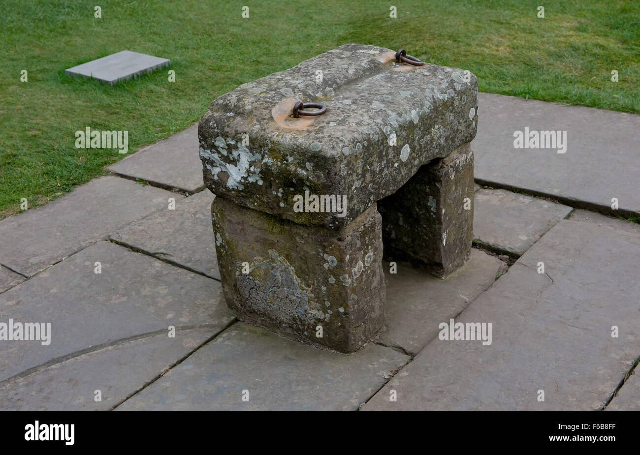 The Stone of Scone, also known as the Stone of Destiny at The Palace of Scone, in Scotland. Stock Photo