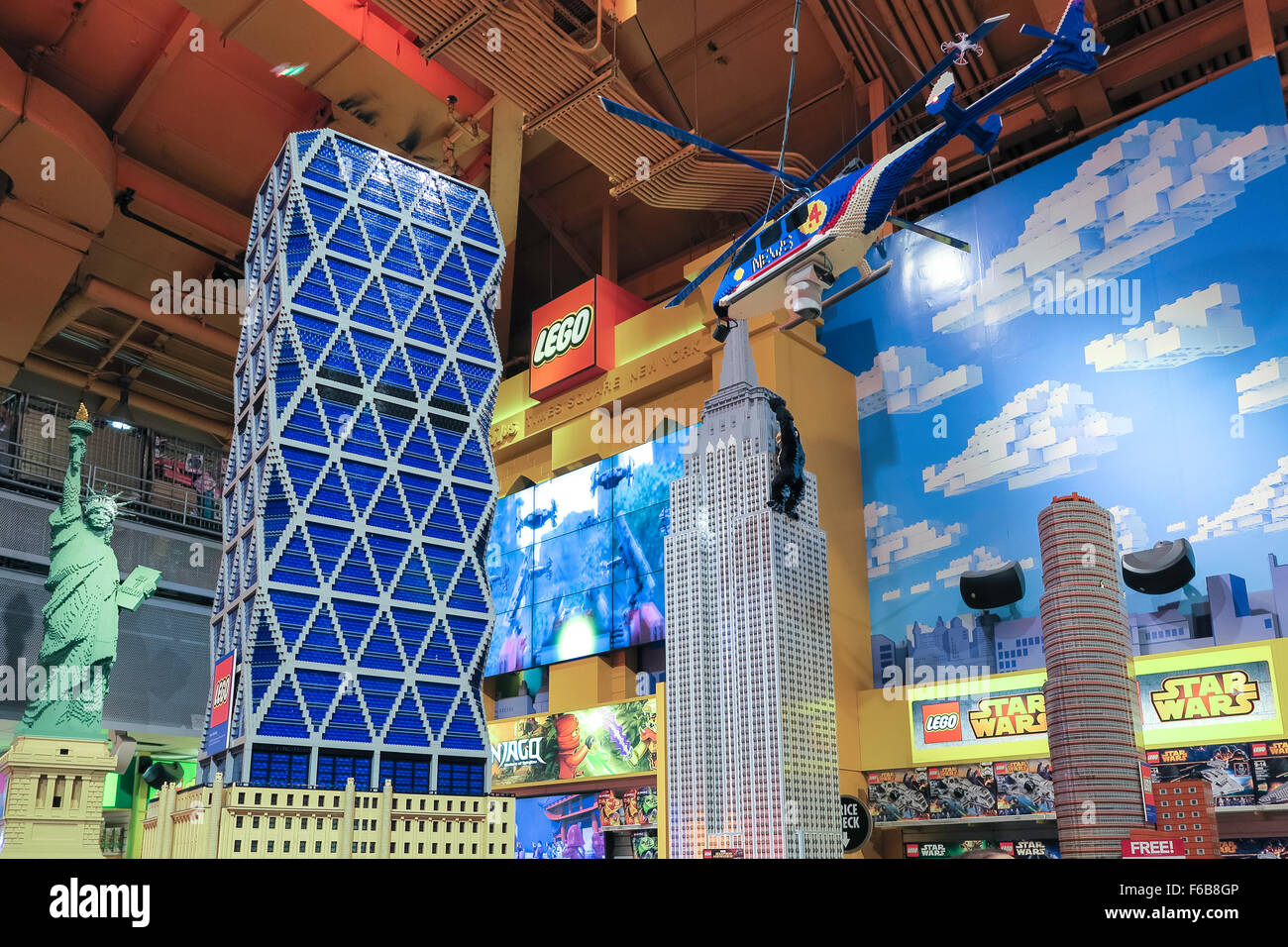 Toys R Us Interior at Times Square,Lego Section, NYC Stock Photo Alamy