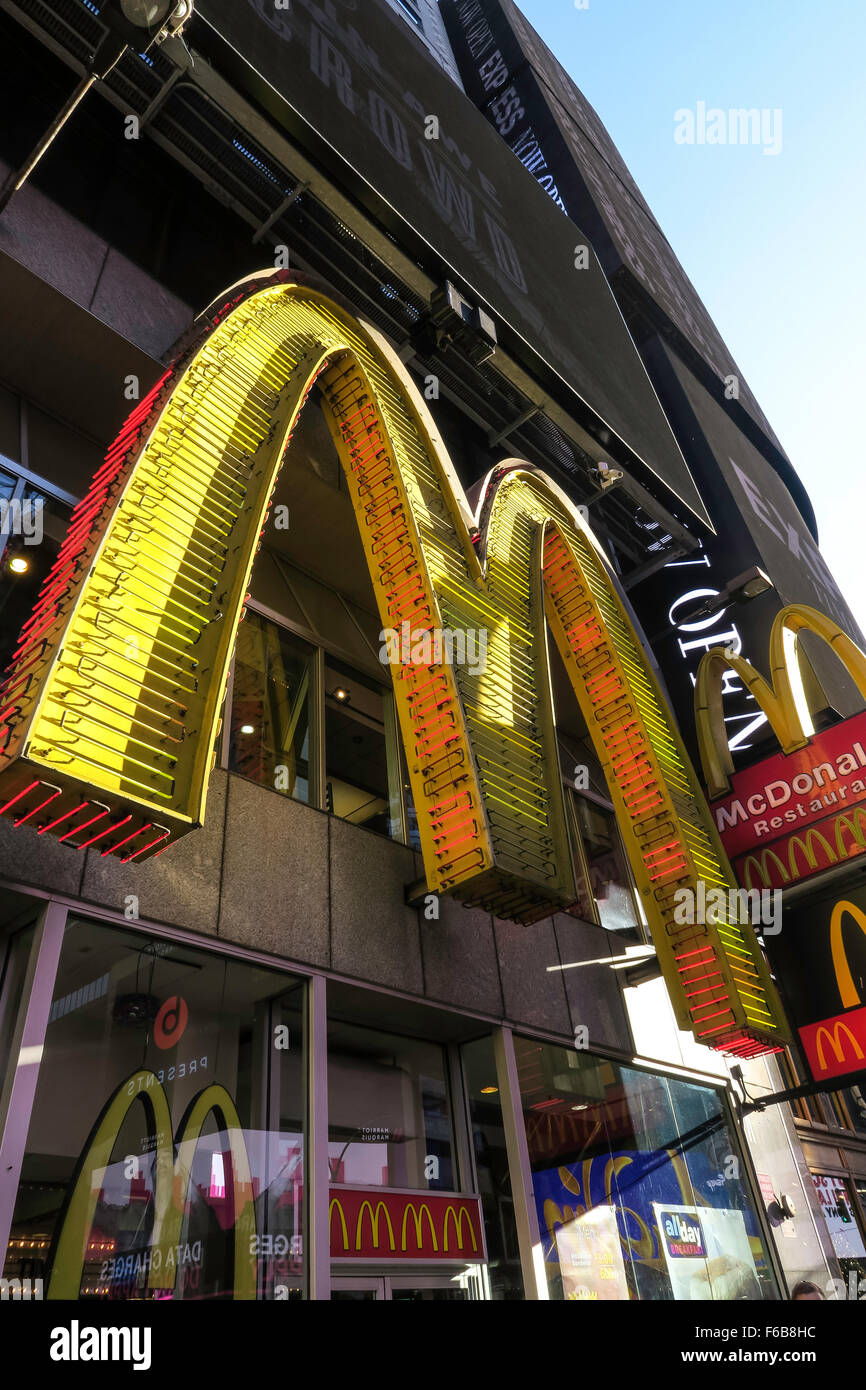 McDonald's Restaurant, Times Square, NYC Stock Photo
