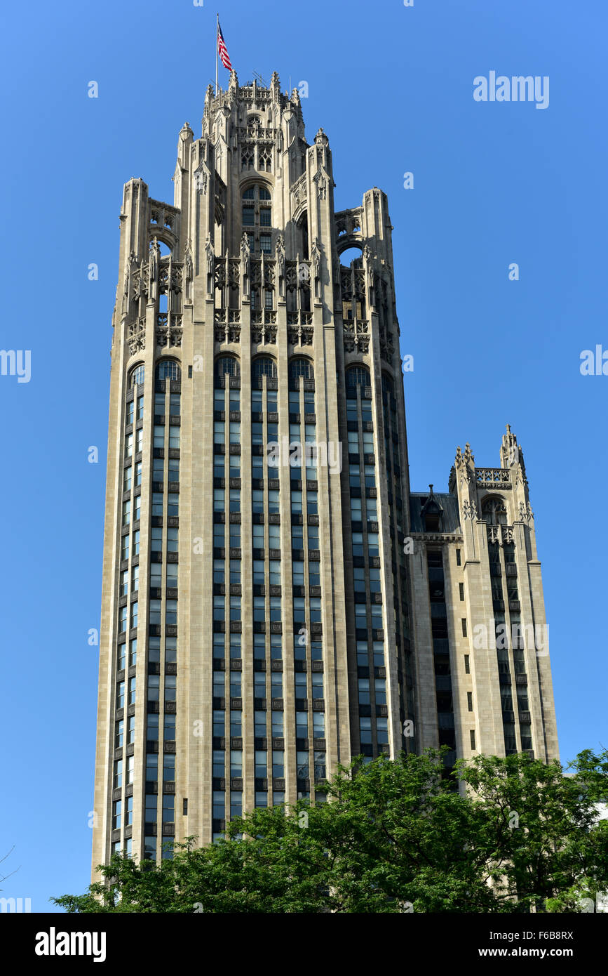 Chicago, Illinois - September 5, 2015: Famous Tribune building in ...