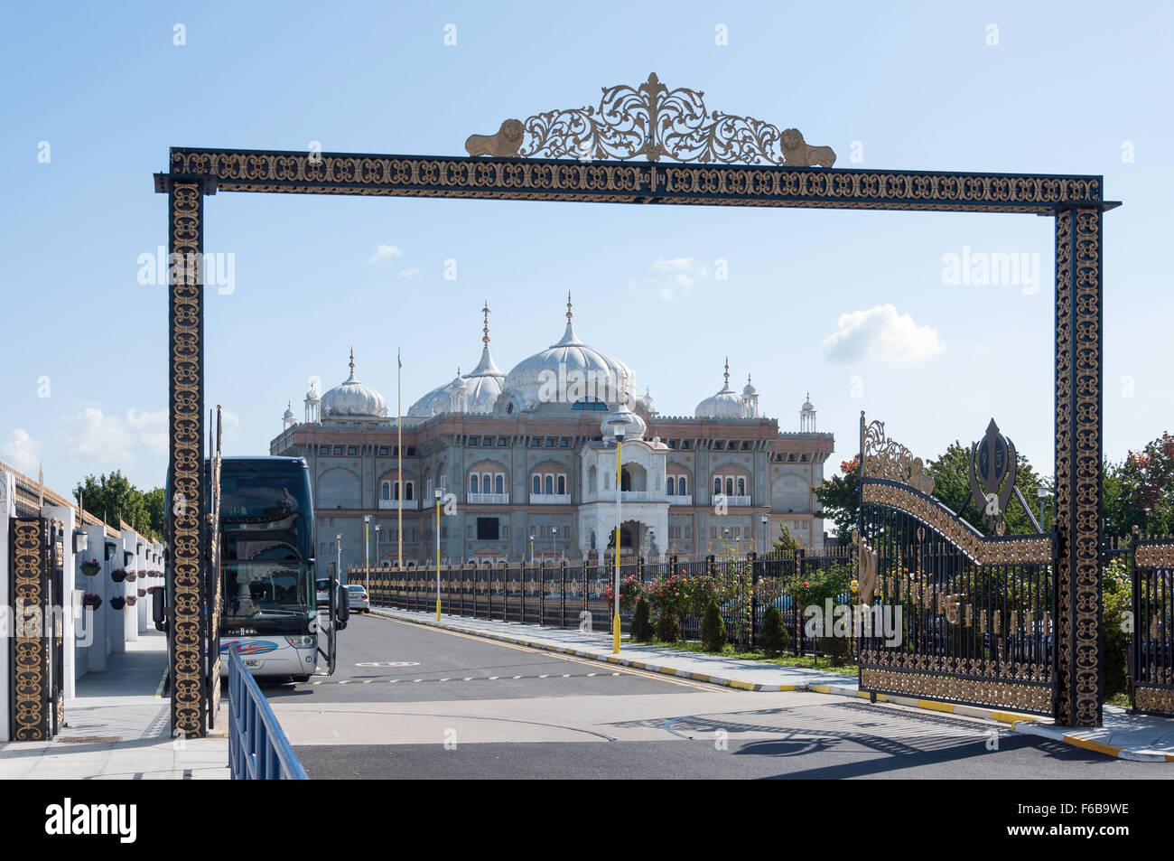 Entrance to Siri Guru Nanak Darbar Gurdwara Temple, Clarence Place, Gravesend, Kent, England, United Kingdom Stock Photo