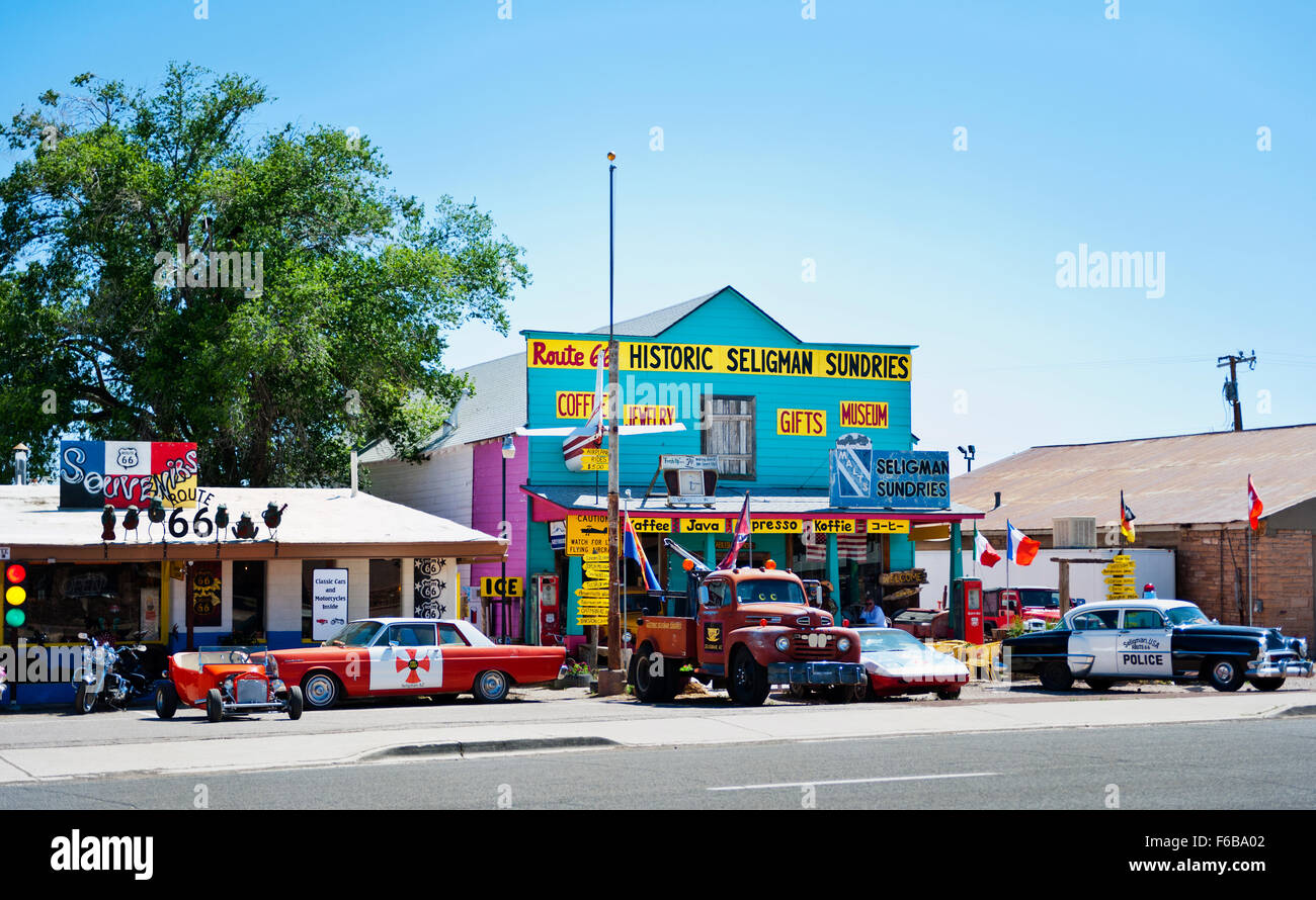 Street Scene in Seligman, Arizona, Route 66 Stock Photo Alamy