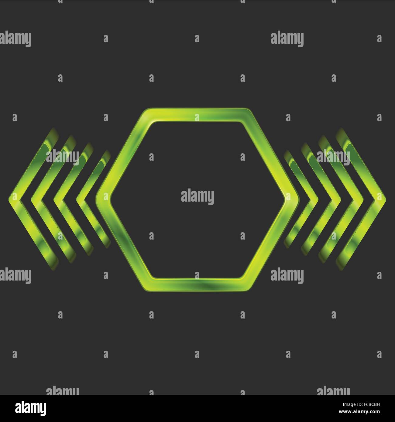 Abstract green metal hexagon and arrows shape. Vector background Stock ...