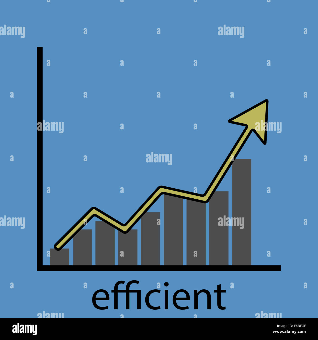 Rising efficiency graph icon. Graph and chart, growth improvement, achievement success, business diagram, logo economic data, up Stock Photo