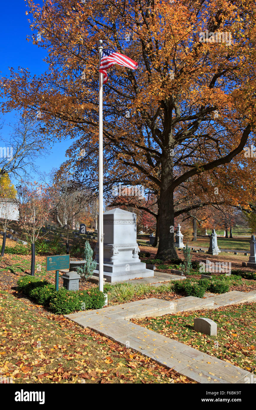Grave of Benjamin Harrison, 23'rd president of the United States Stock Photo