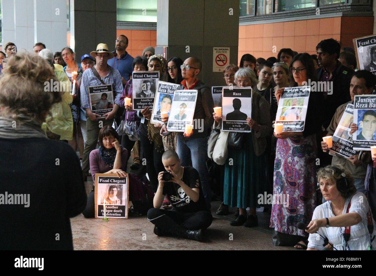 Rally for Iranian Kurdish refugee, Fazel Chegen in Sydney, Australia. 13 November 2015. Stock Photo