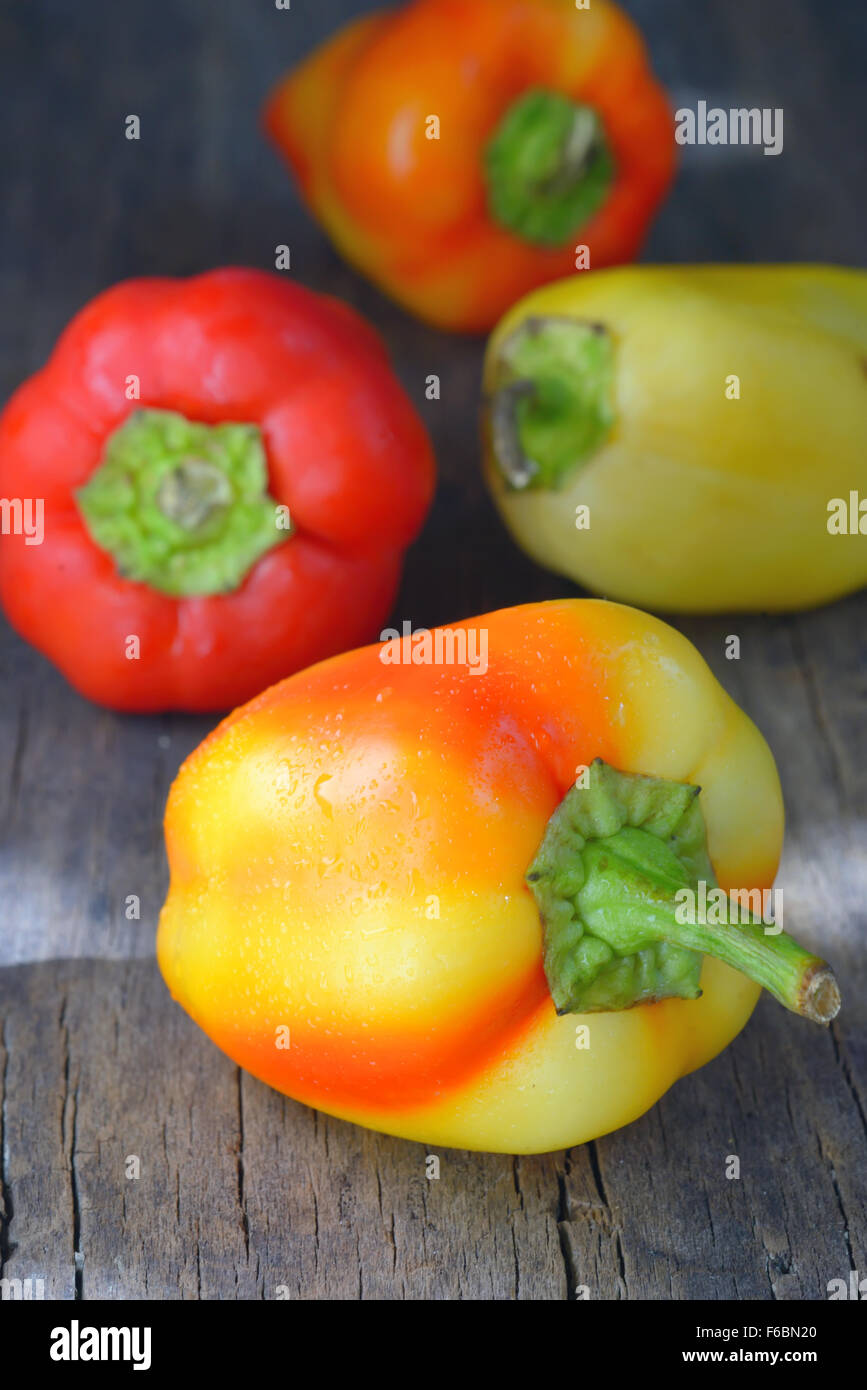 Red and yellow sweet peppers isolated Stock Photo - Alamy