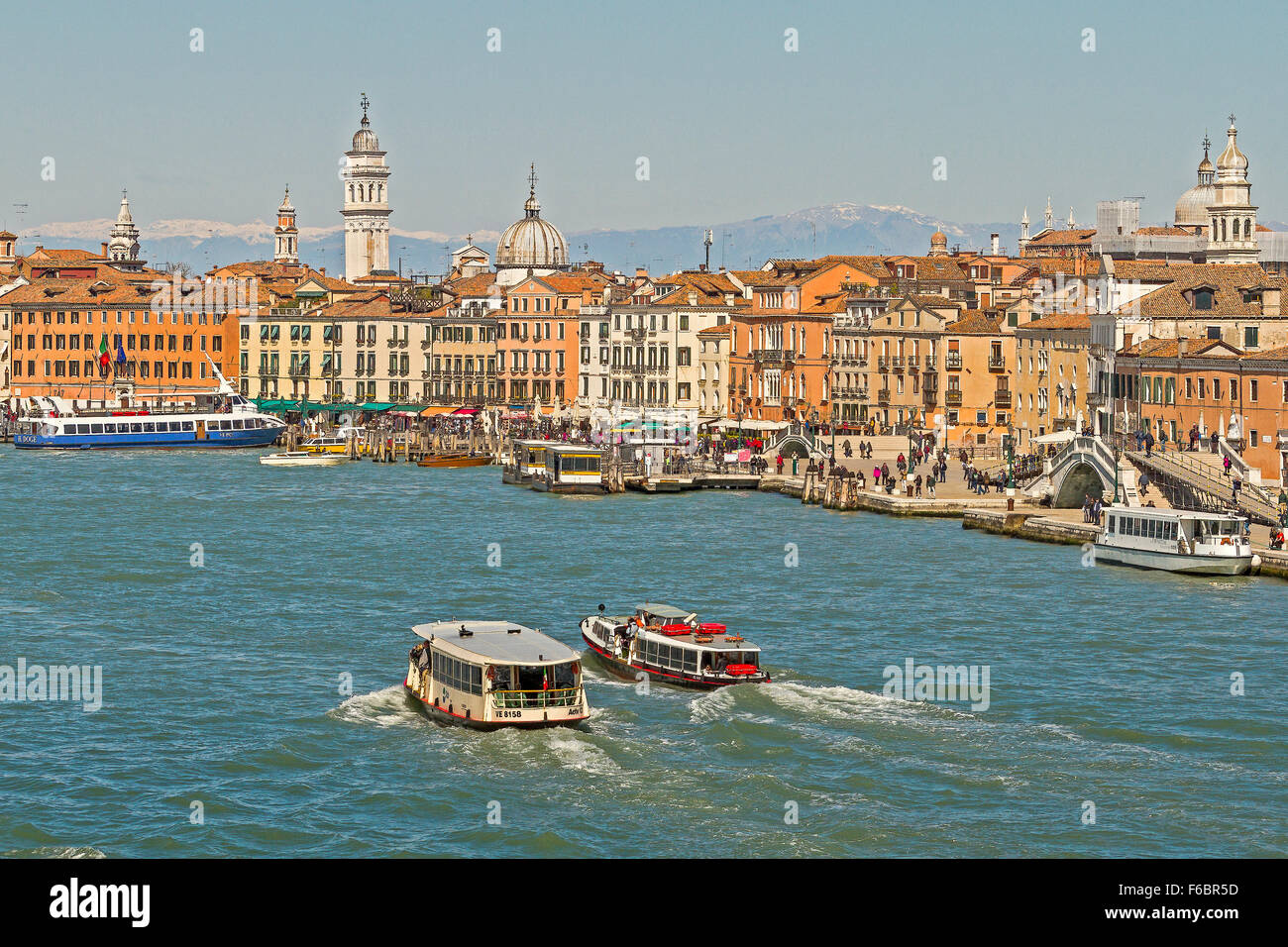 View Of The City From The Lagoon Venice Italy Stock Photo