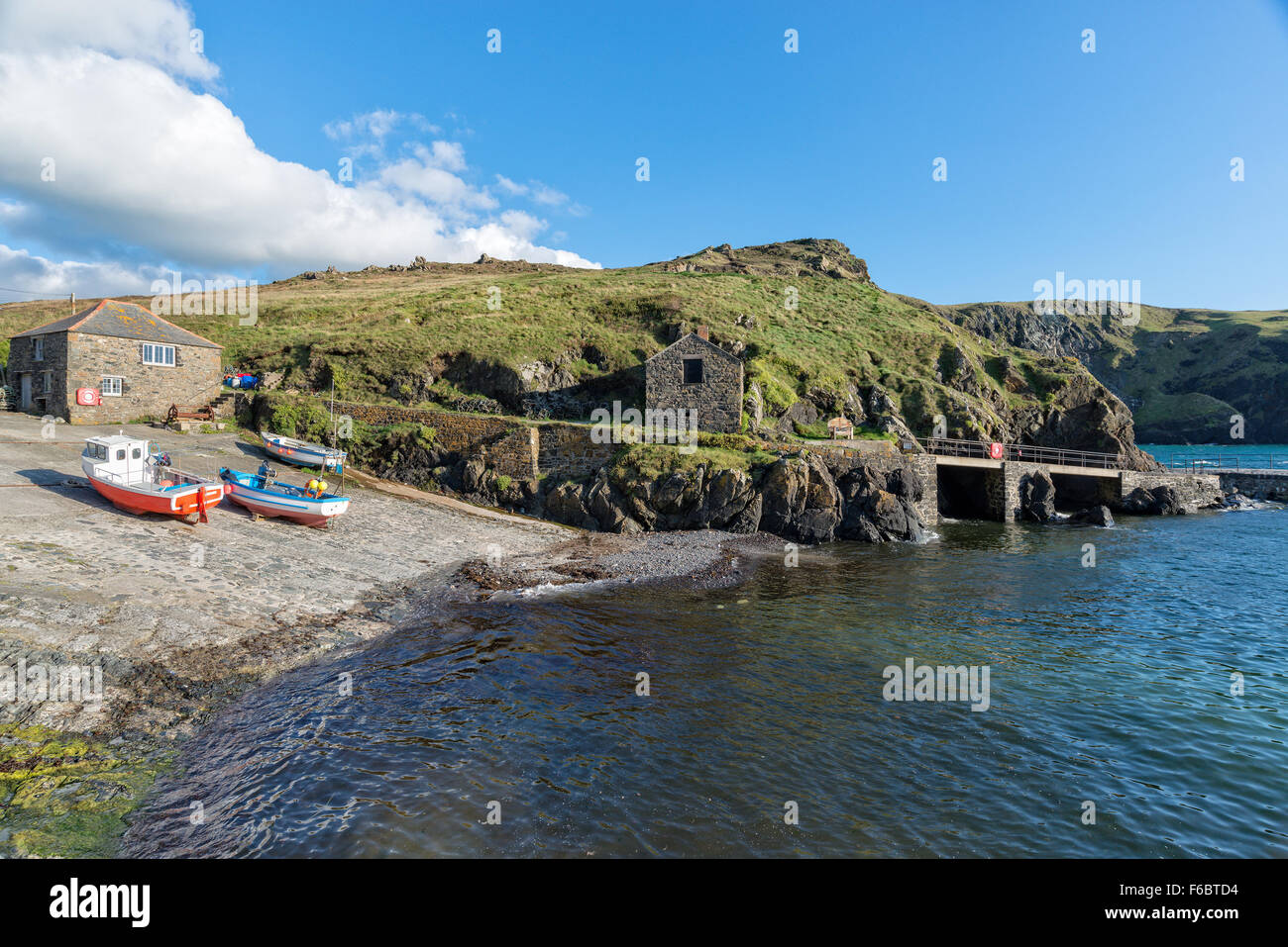 Mullion Cove on the Lizard in Cornwall Stock Photo