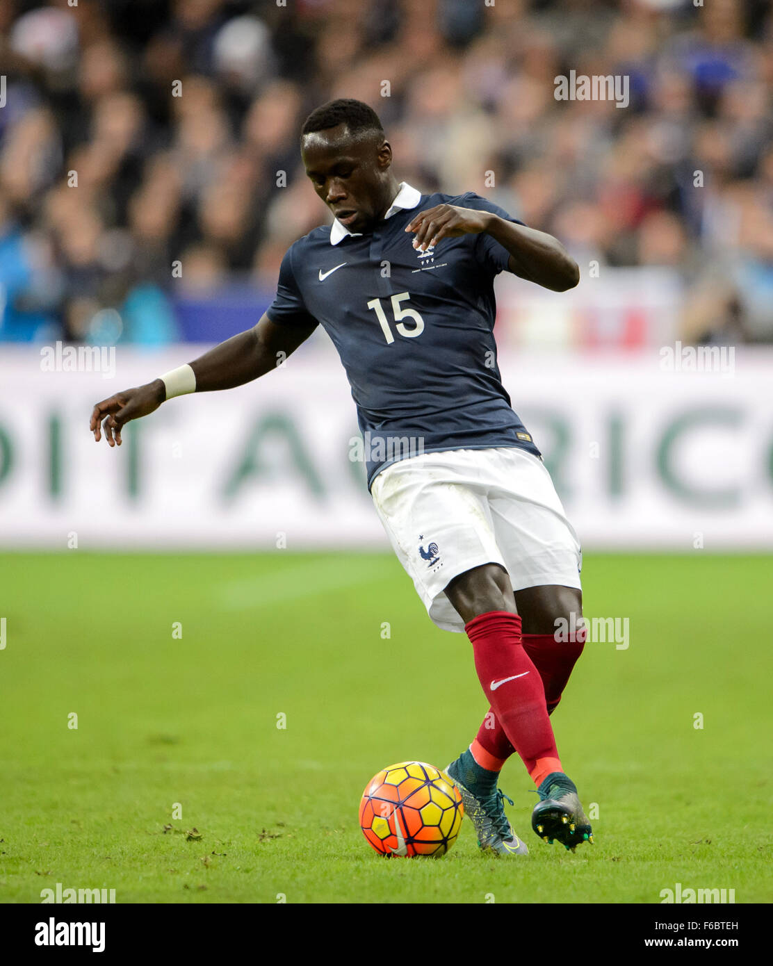 Paris, France. 13th Nov, 2015. France's Bacary Sagna in action during the international soccer friendly France vs Germany in Paris, France, 13 November 2015. Photo: Thomas Eisenhuth/dpa - NO WIRE SERVICE -/dpa/Alamy Live News Stock Photo
