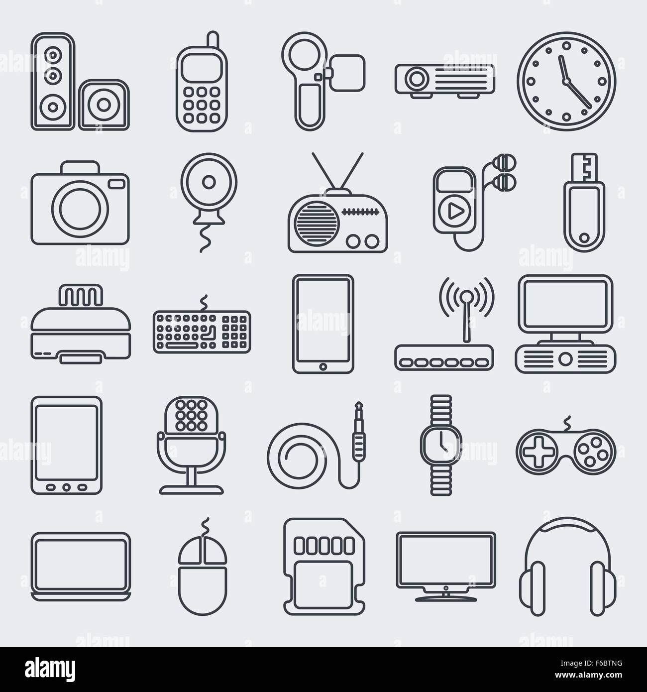 Vector gadgets line icon set Stock Vector Image & Art - Alamy