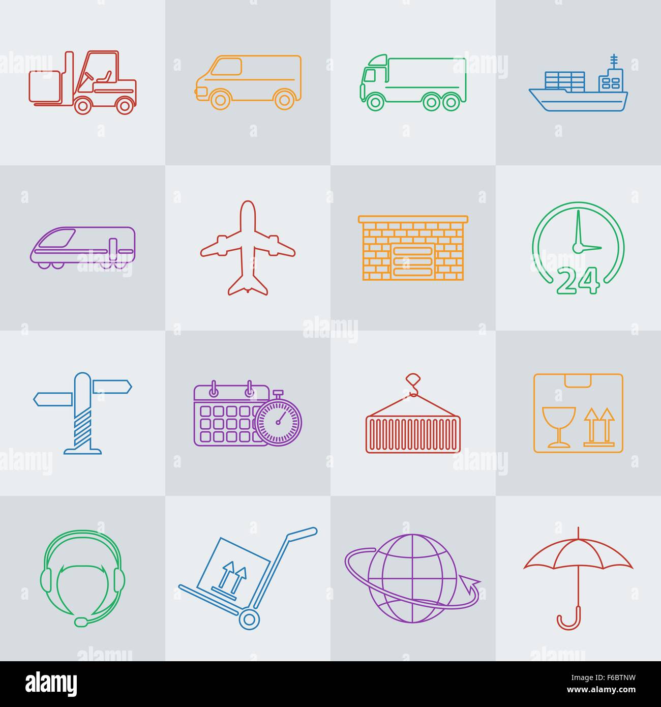 Transportation vector line icon set Stock Vector Image & Art - Alamy