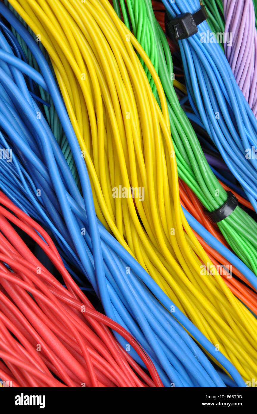 Colored electrical cables Stock Photo Alamy
