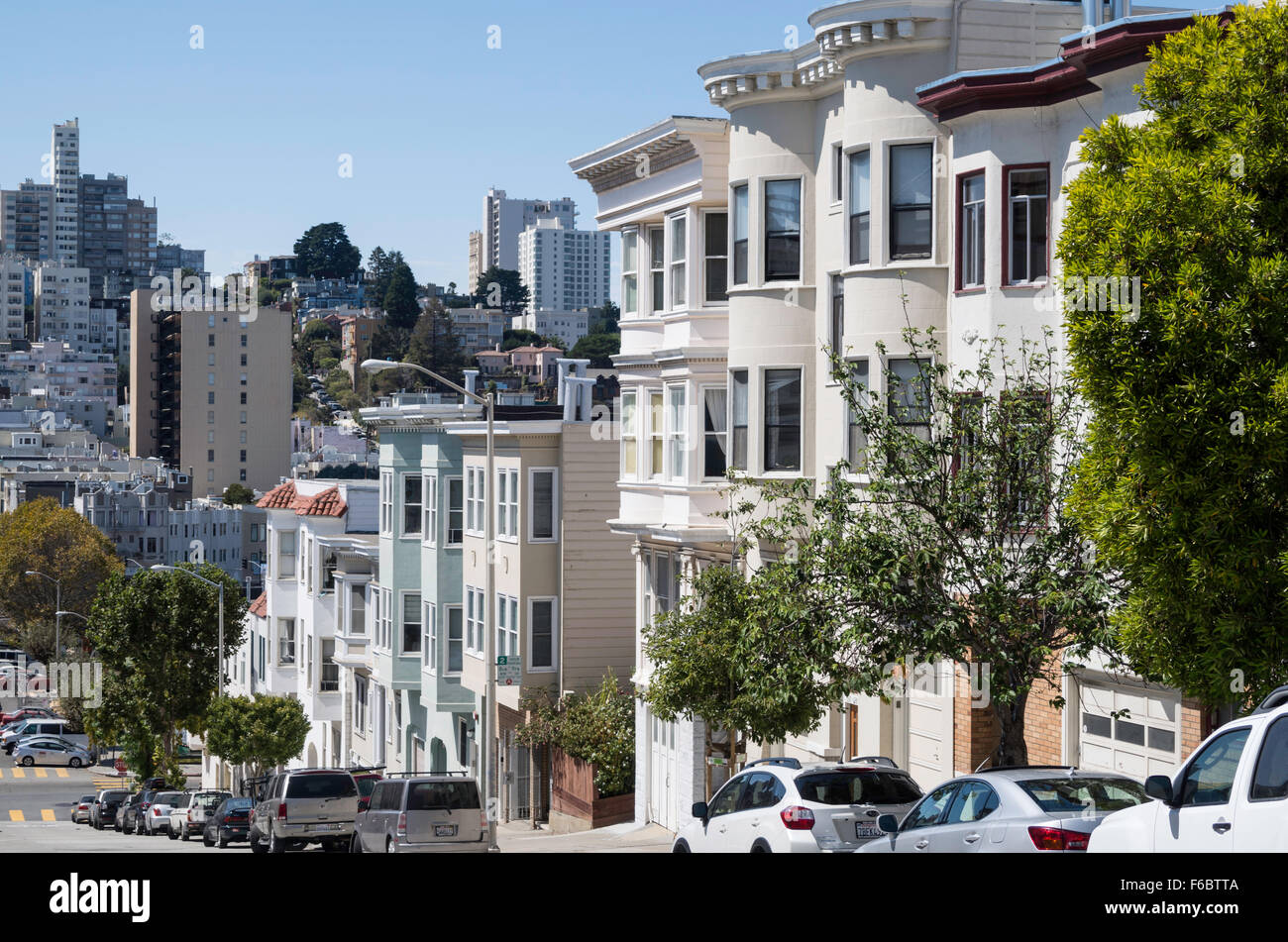Street in central San Francisco, California, USA Stock Photo