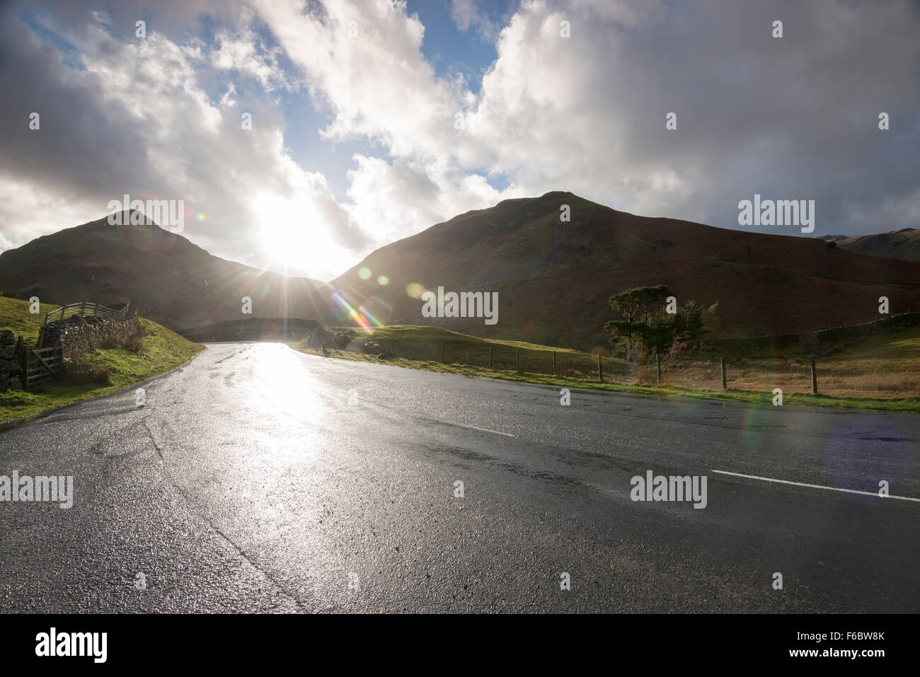 Afternoon light on the Kirkstone Pass in the Lake District, Cumbria England UK Stock Photo