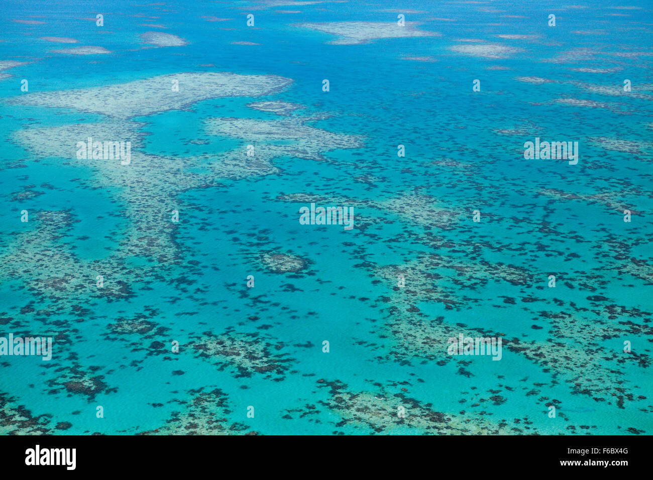 Aerial View of Great Barrier Reef, Queensland, Australia Stock Photo