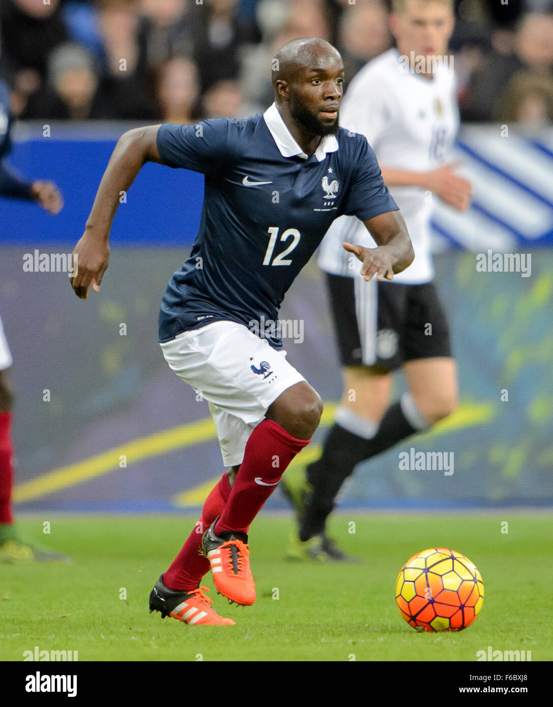 France's Lassana Diarra in action during the international soccer friendly France vs Germany in Paris, France, 13 November 2015. Photo: Thomas Eisenhuth/dpa - NO WIRE SERVICE - Stock Photo