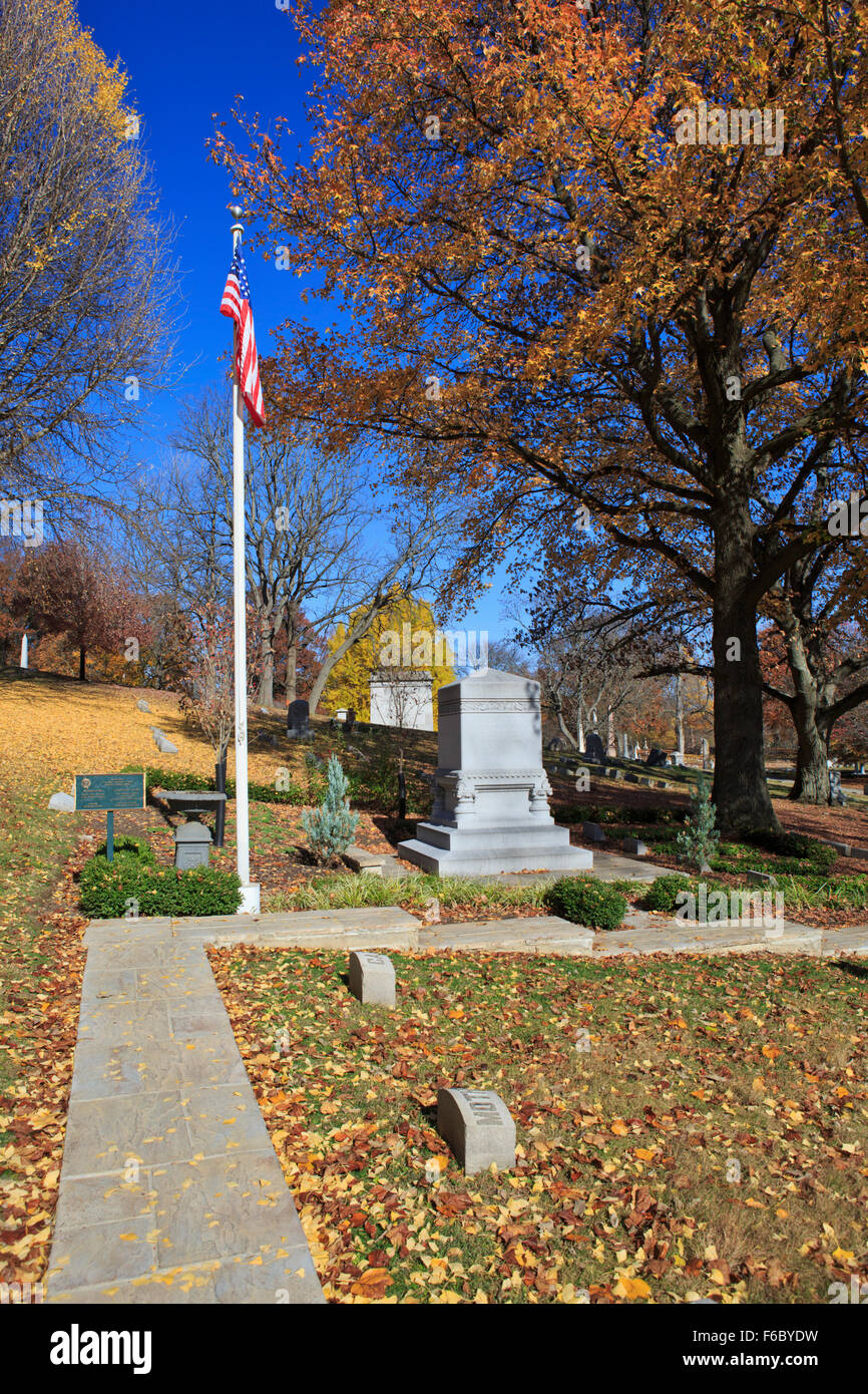 Grave of Benjamin Harrison, 23'rd president of the United States. Stock Photo