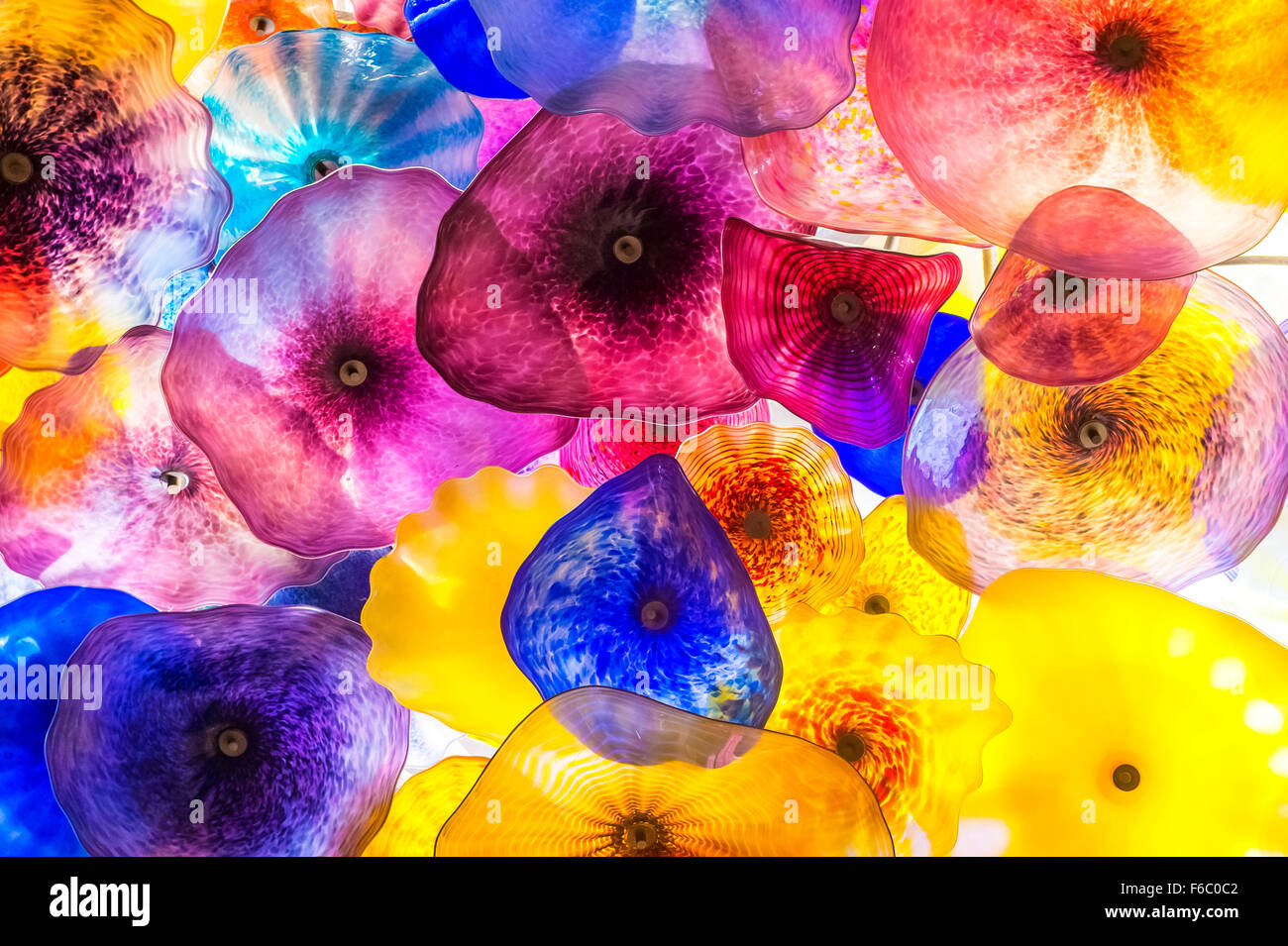 The Hand Blown Glass Flower Ceiling at the Bellagio Hotel in Las Vegas
