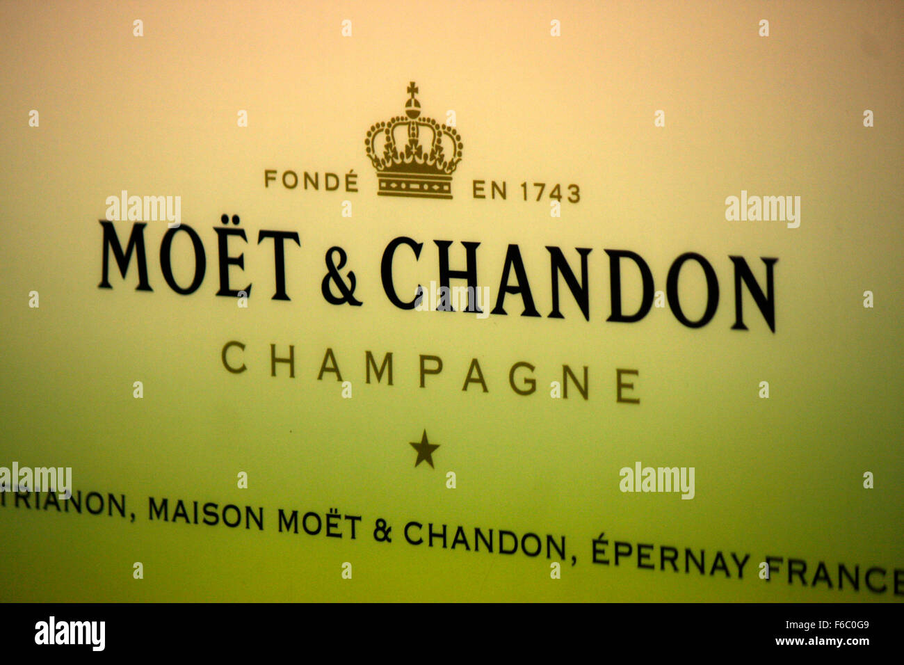 Markenname: 'Moet Chandon' Champagner, Berlin. Stock Photo