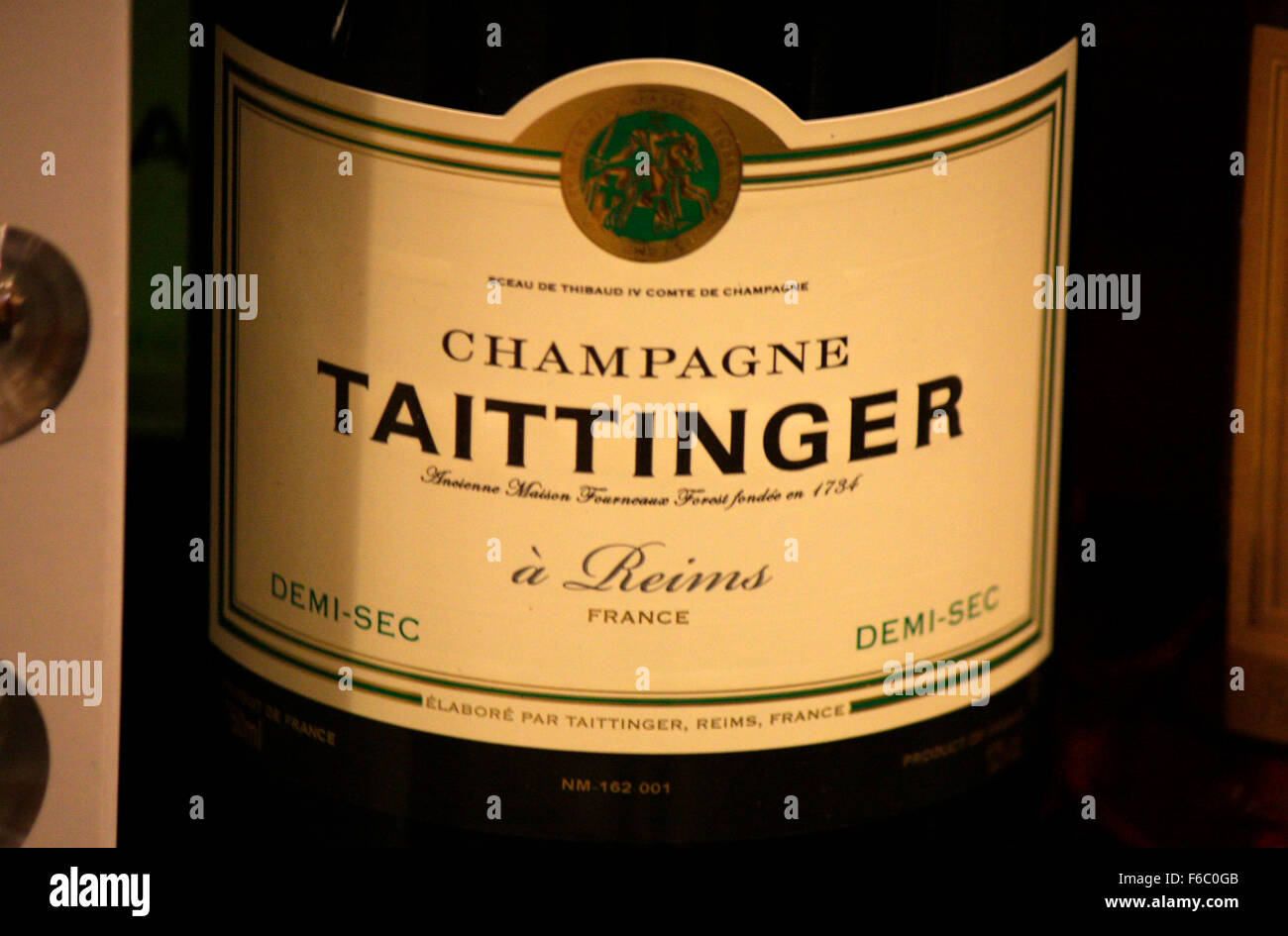 Markenname: 'Taittinger' Champagner, Berlin. Stock Photo
