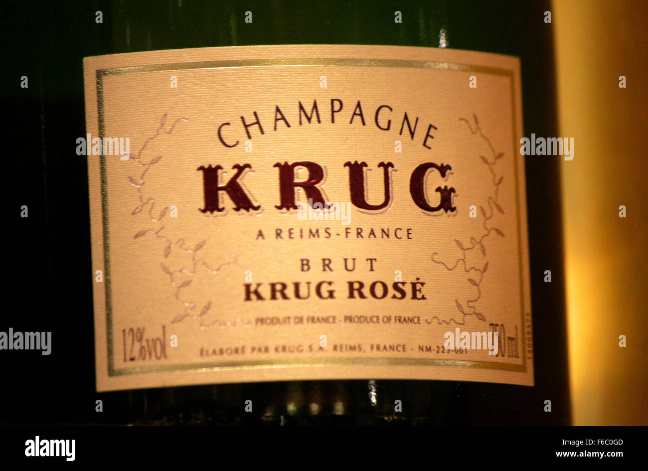 Markenname: 'Krug' Champagner, Berlin. Stock Photo