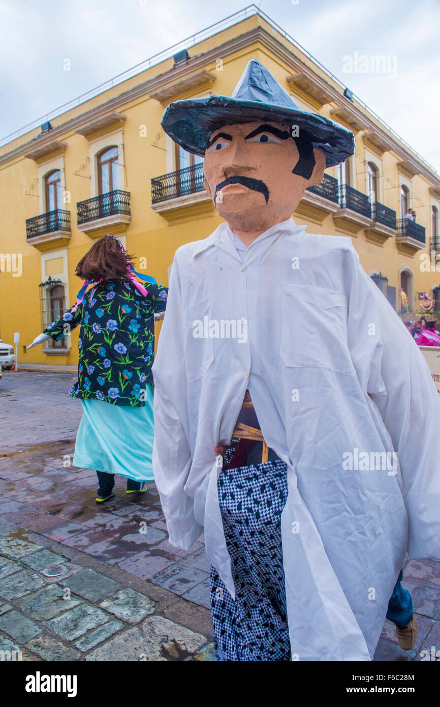 Mojigangas at the carnival of the Day of the Dead in Oaxaca, Mexico Stock Photo