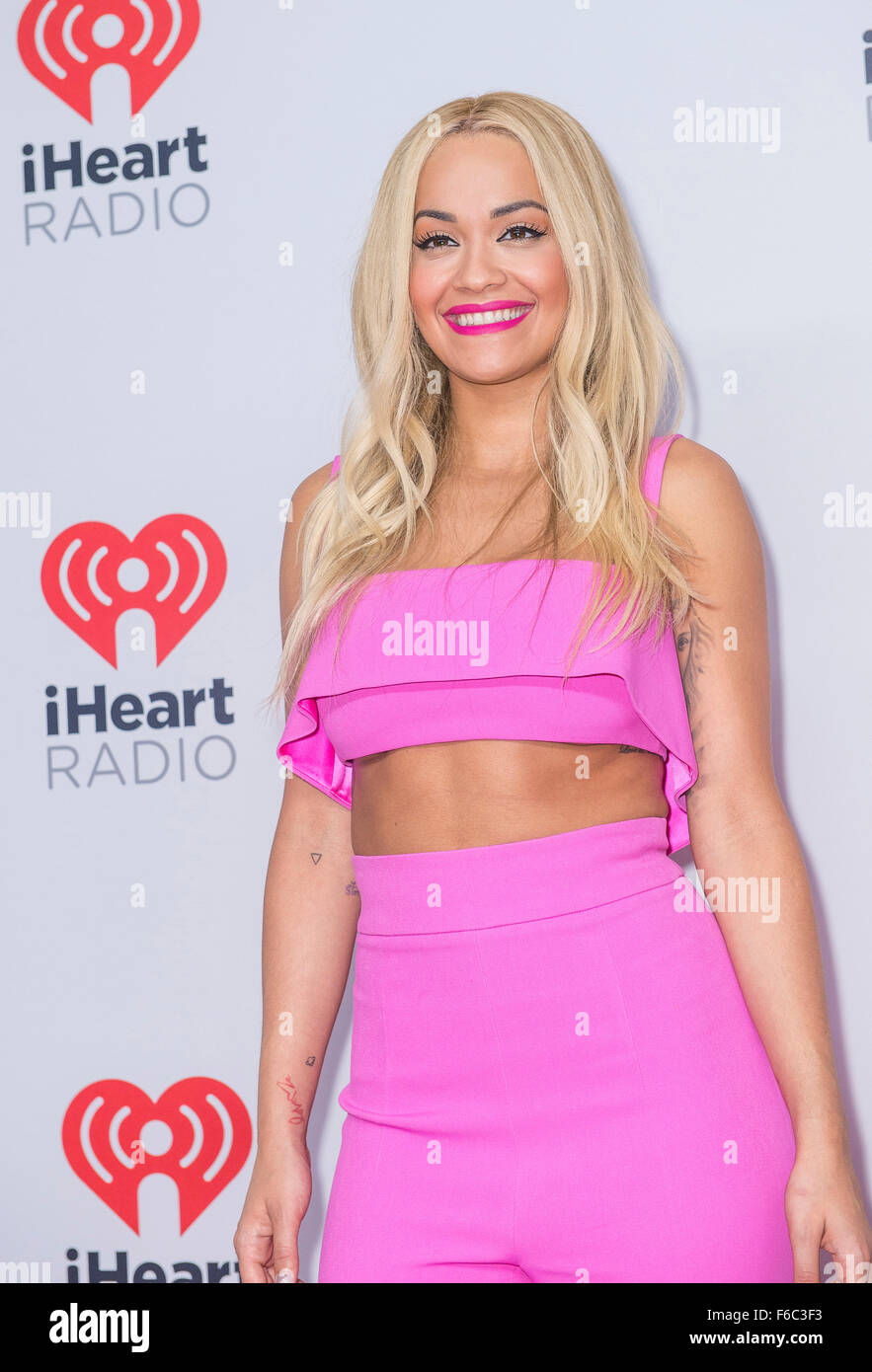 Singer Rita Ora attends the 2015 iHeartRadio Music Festival in Las Vegas Stock Photo