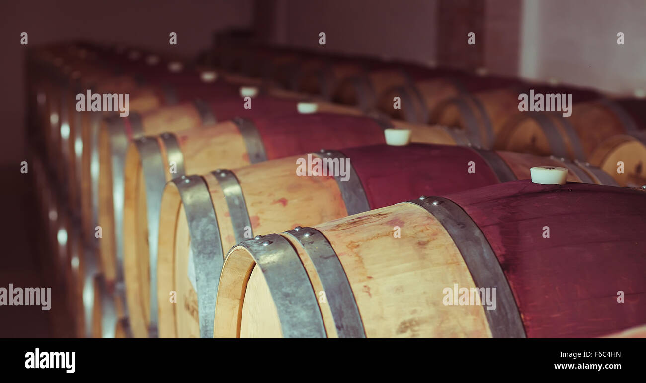 Wine Barrels Stacked In Cellar High Resolution Stock Photography and ...