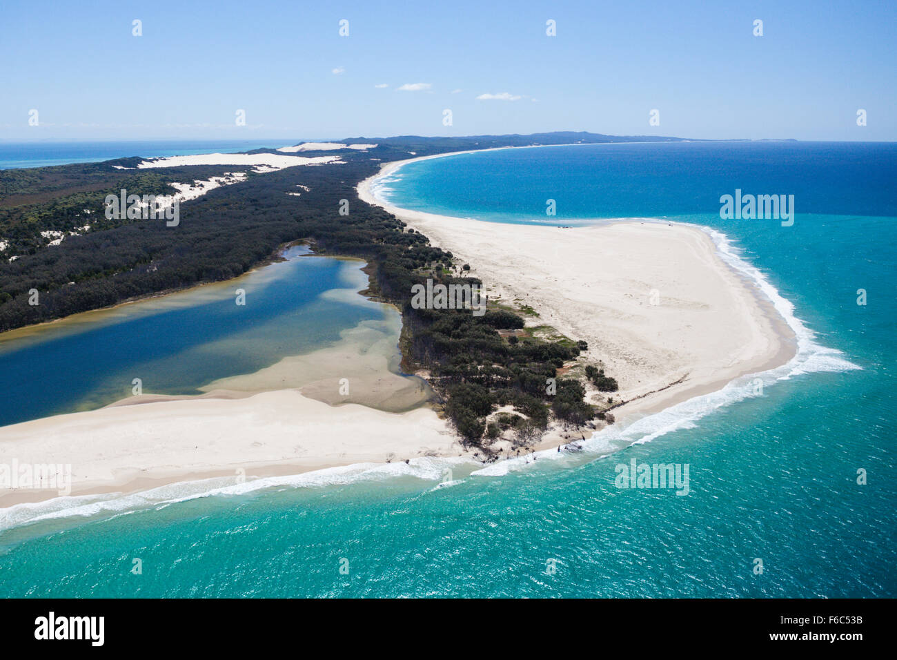 Aerial View of Moreton Island, Brisbane, Australia Stock Photo