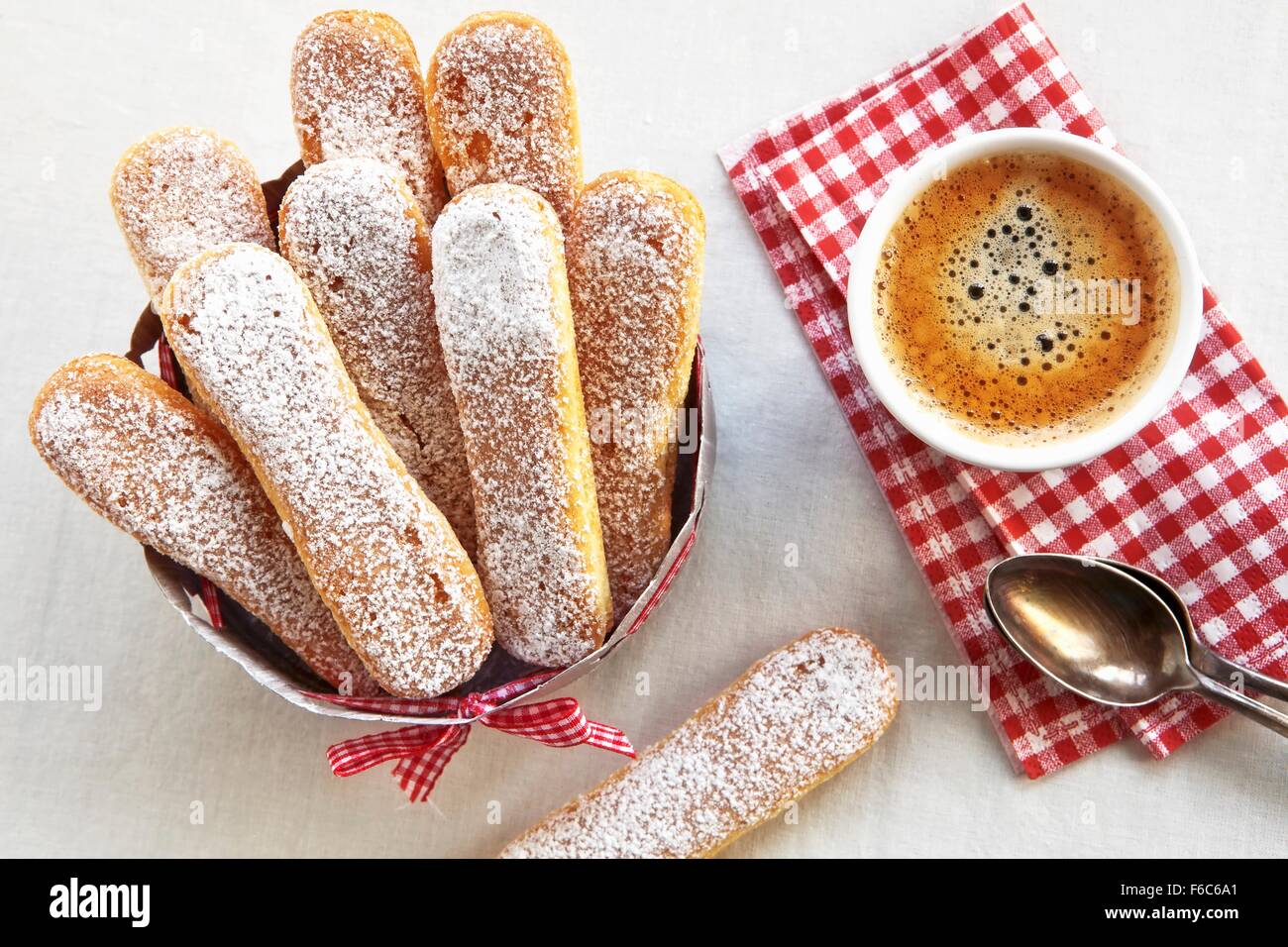 Sponge fingers and coffee Stock Photo Alamy